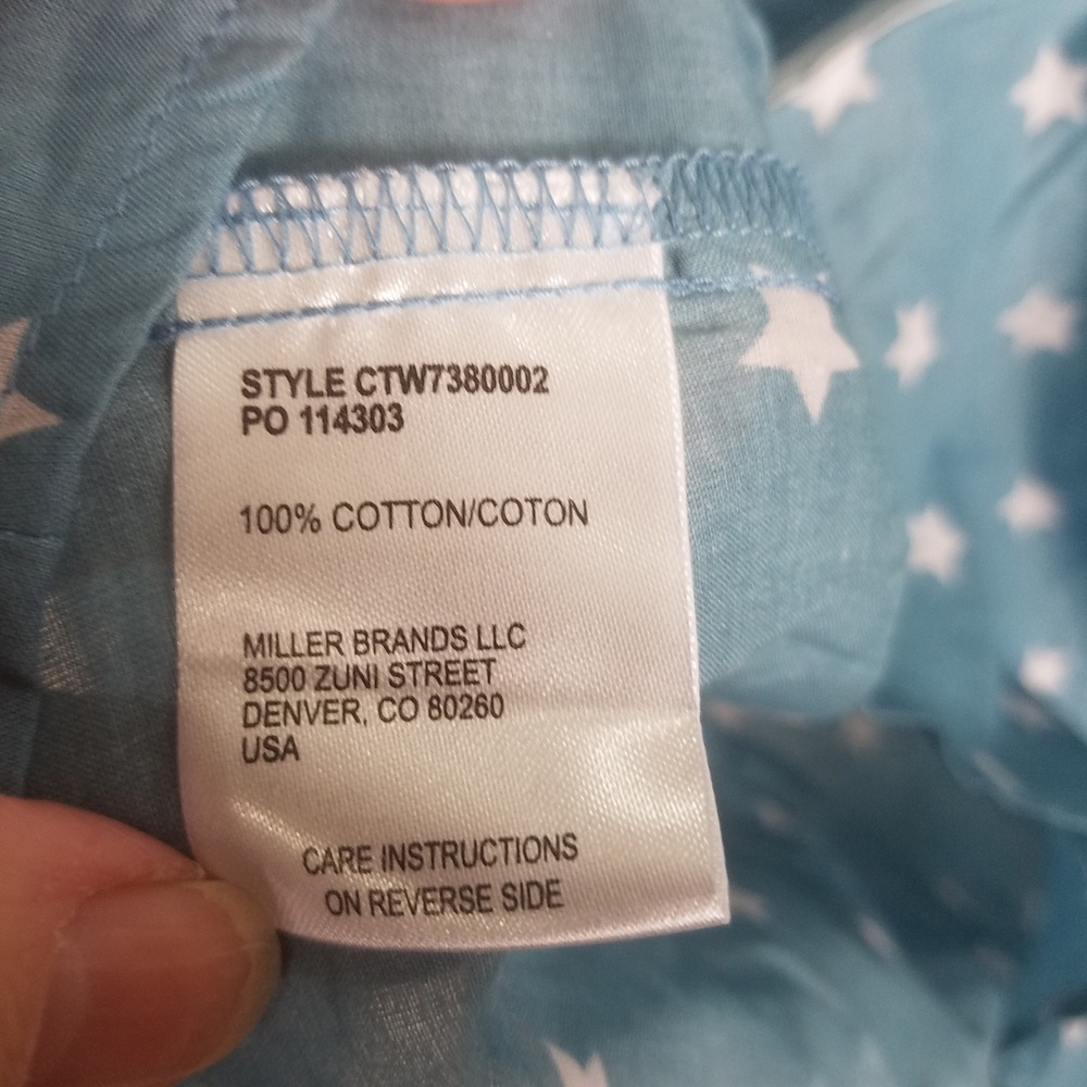 Cruel Denim Button Down Blouse Womens M Blue Star Stripe Excellent Mixed Media - Picture 4 of 4